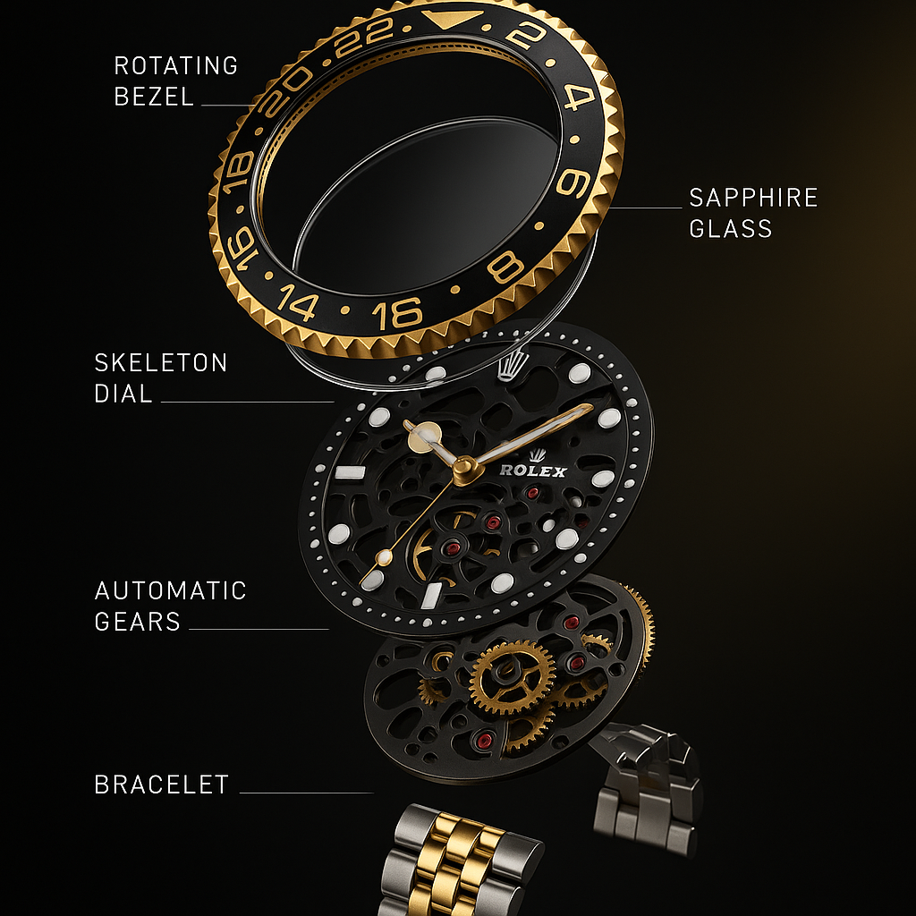 Rolex GMT-Master II Skeleton Dial | Two-Tone Automatic Luxury Watch