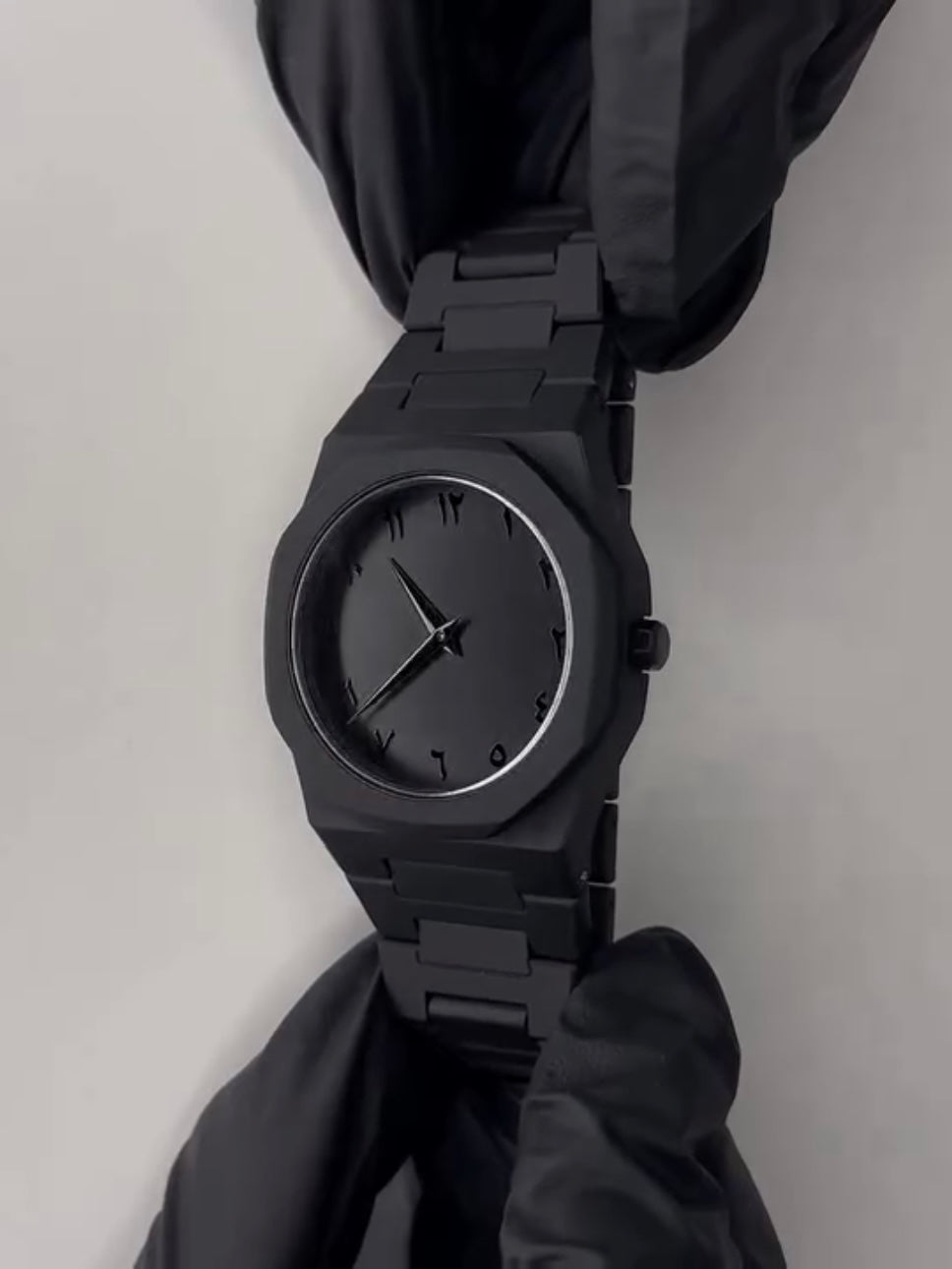 Original Black Arabic Aura Watch With Fiber Material