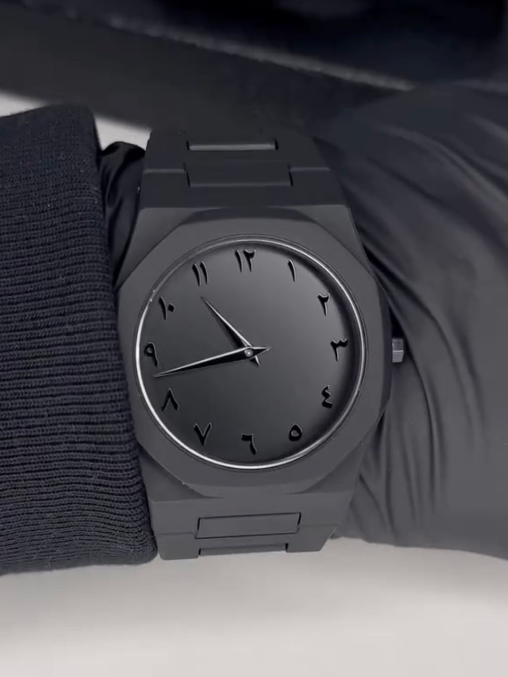 Original Black Arabic Aura Watch With Fiber Material