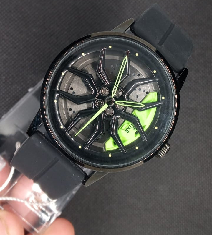 Men’s Car Rim Watch – Waterproof Stainless Steel Automatic Sport Watch